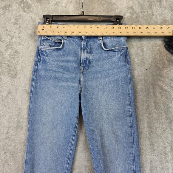 ZARA Jeans Womens 2 Light Wash Blue Straight Leg Denim Zip Fly Five Pocket - Picture 2 of 9